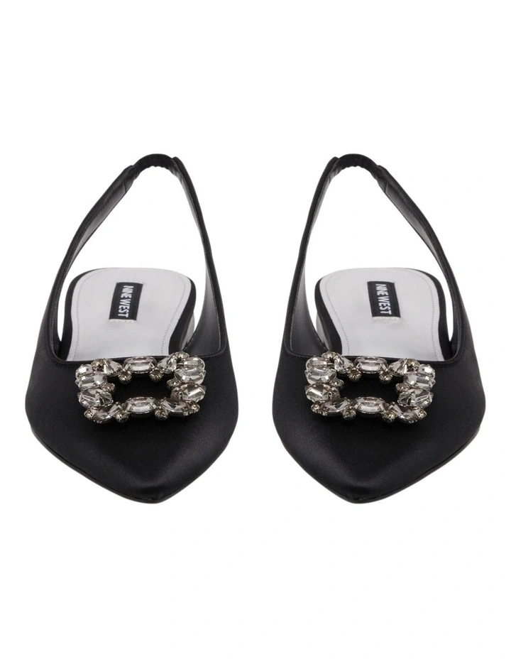 Blingy Slingback Flats in Black image 3