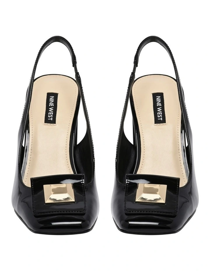 Seryen Square Toe Pump in Black image 3