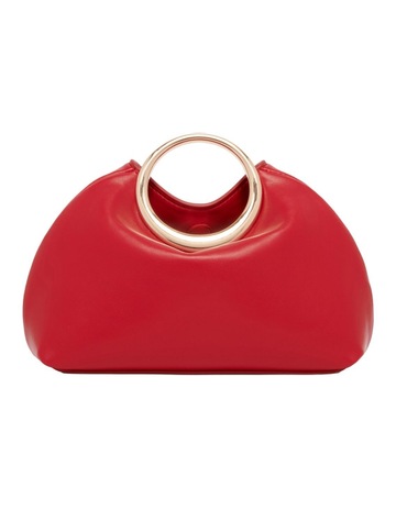 Metal Ring Clutch in Red