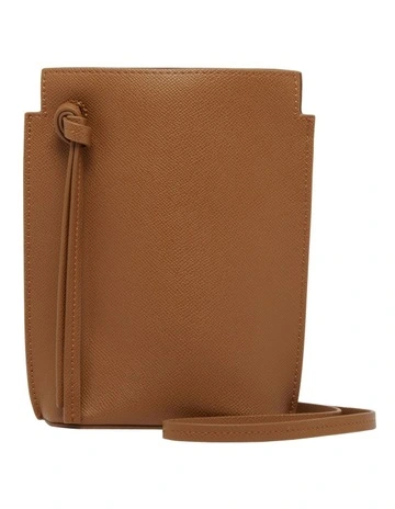 Elle Phone Holder Crossbody Bag in Caramel
