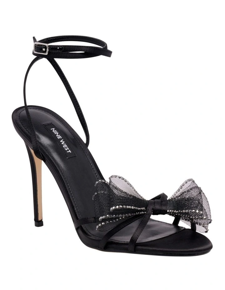 Minky Heeled Sandal in Black image 2