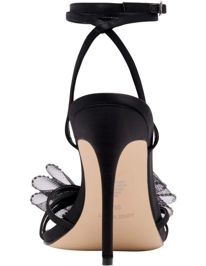 Minky Heeled Sandal in Black image 4