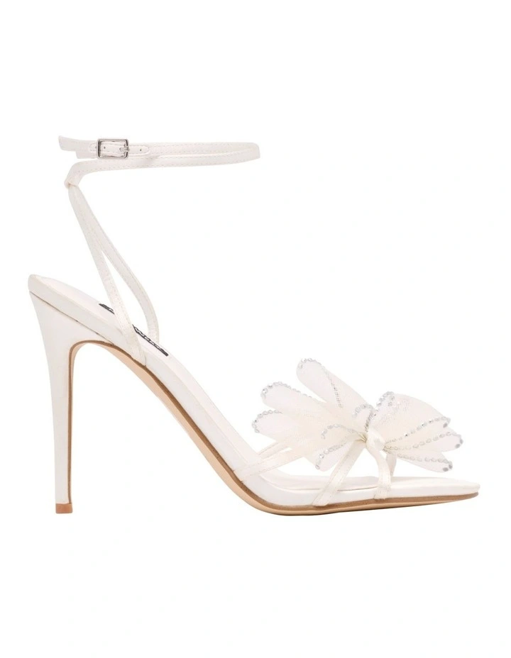Minky Heeled Sandal in White image 1