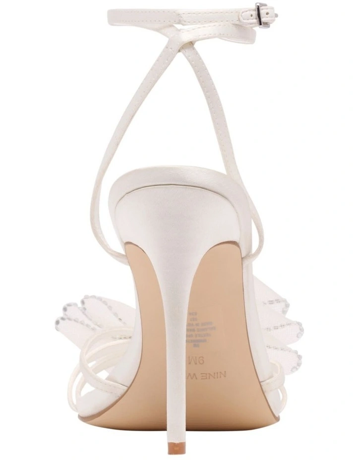 Minky Heeled Sandal in White image 4