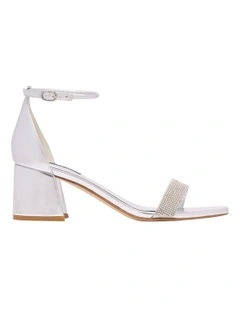 Gretale Heeled Sandal in Silver