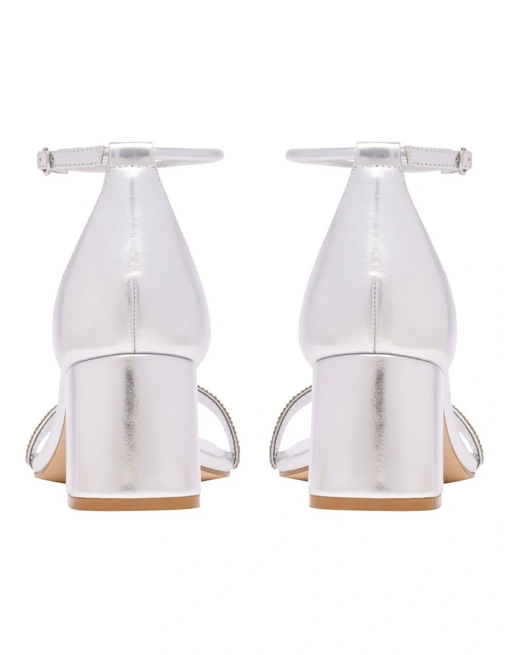 Gretale Heeled Sandal in Silver image 4