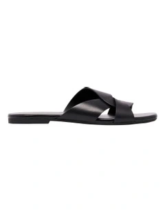 Finora Flat Sandal in Black