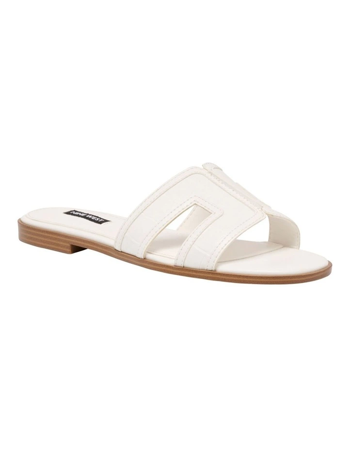 Darline Flat Sandal in White image 2