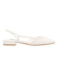 Dresa Slingback Flat in White