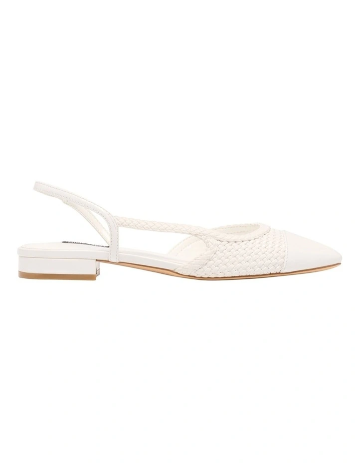 Dresa Slingback Flat in White image 1