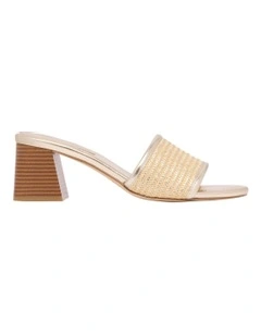Fins Heeled Sandal in Gold
