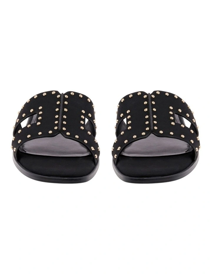 Giny Flat Sandal in Black image 3