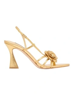 Herbs Heeled Sandal in Gold
