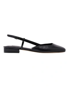 Socio Slingback Flat in Black