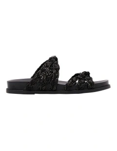 Gilma Flat Sandal in Black