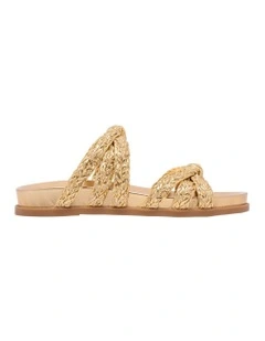Gilma Flat Sandal in Gold
