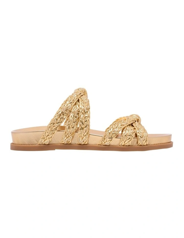 Gilma Flat Sandal in Gold image 1