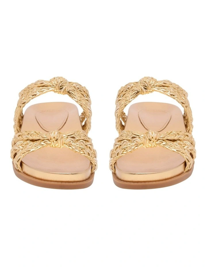 Gilma Flat Sandal in Gold image 3