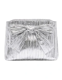 Bow Clutch in Silver