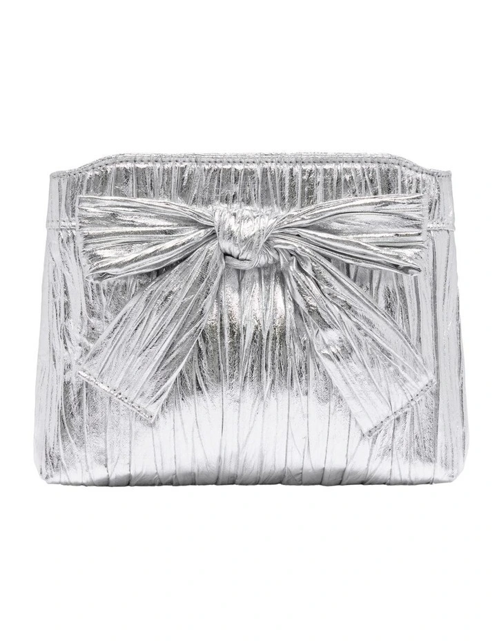 Bow Clutch in Silver image 1