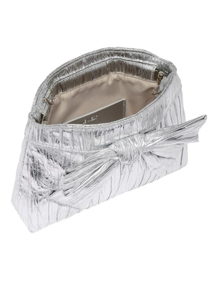 Bow Clutch in Silver image 4