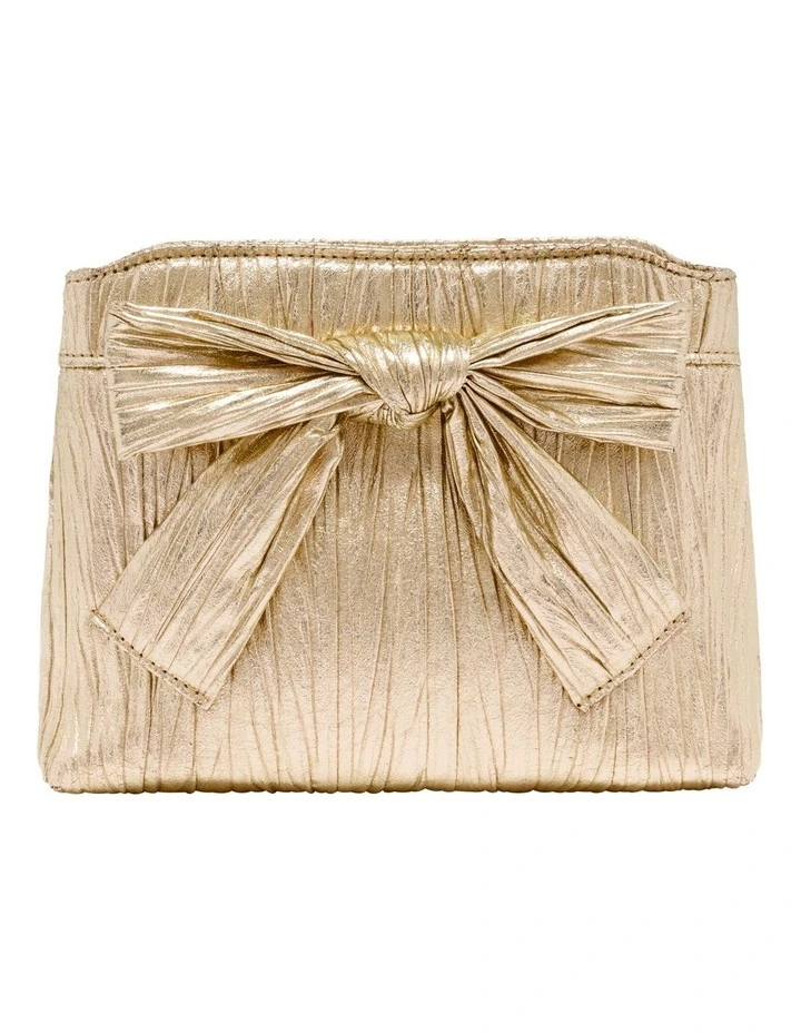 Bow Clutch in Gold image 1