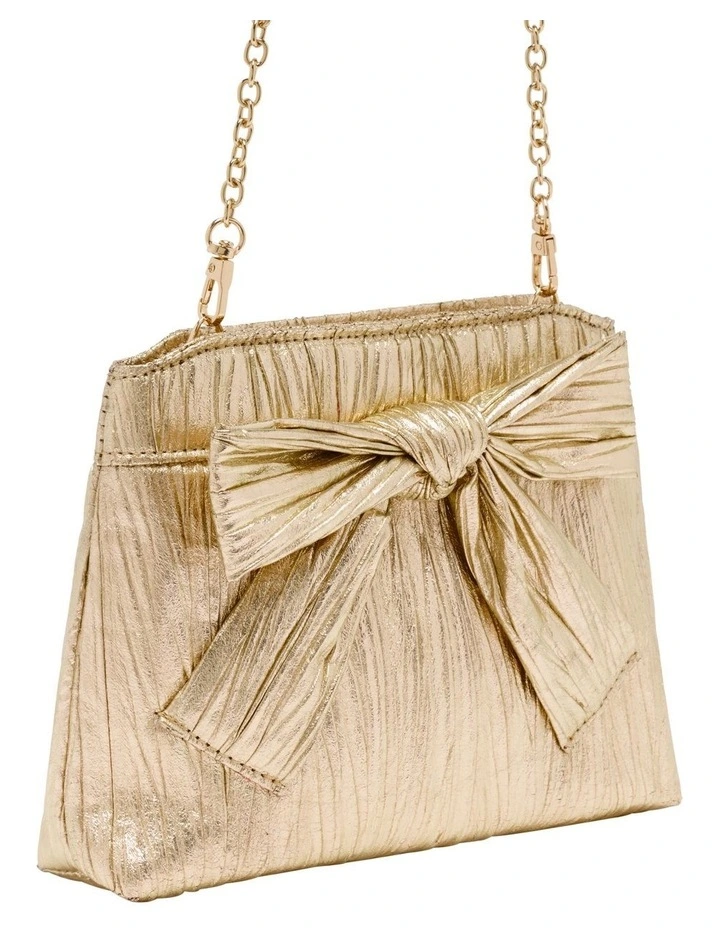 Bow Clutch in Gold image 3