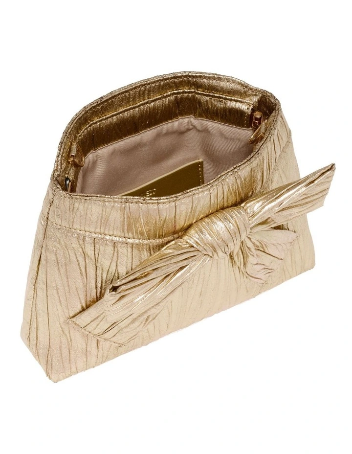 Bow Clutch in Gold image 4