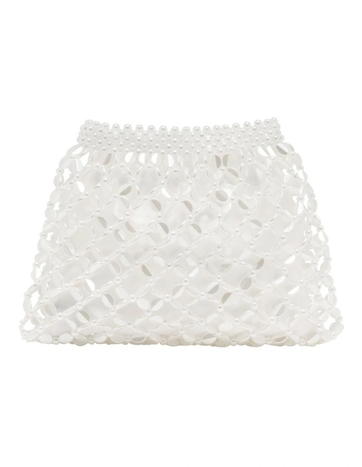 Beaded Bag in White image 3