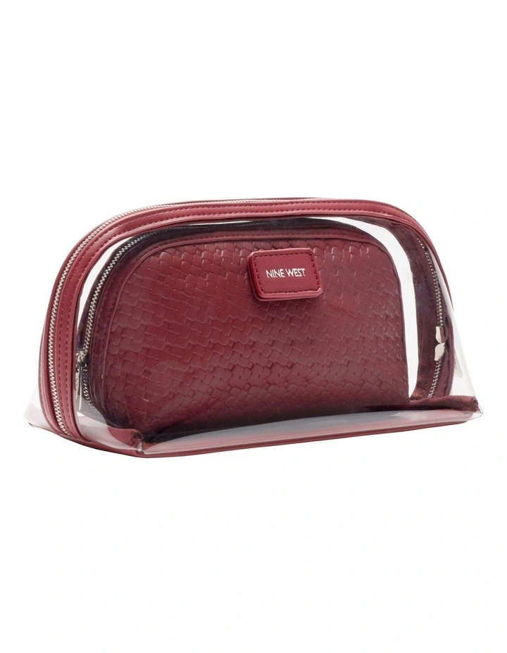 Bloom Cosmetic Bag Set in Wine image 2