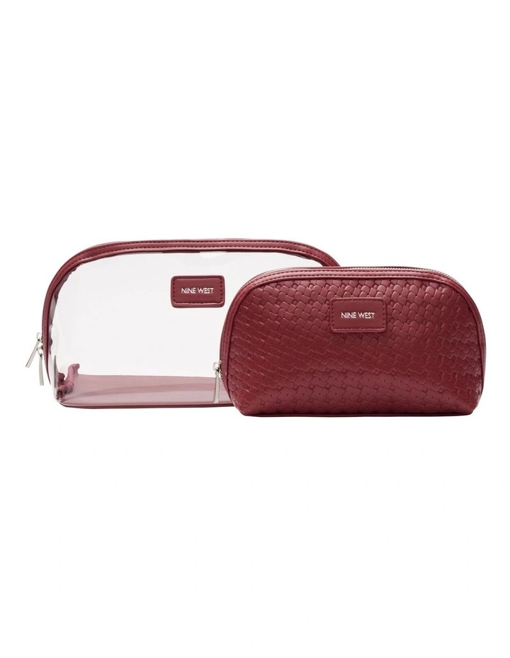 Bloom Cosmetic Bag Set in Wine image 3