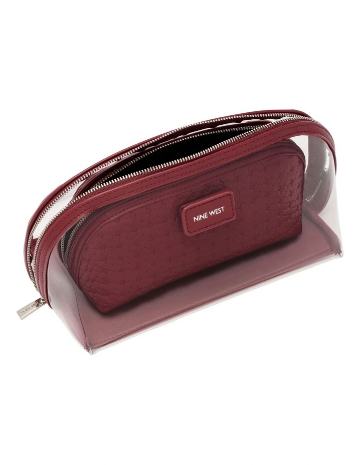 Bloom Cosmetic Bag Set in Wine image 4