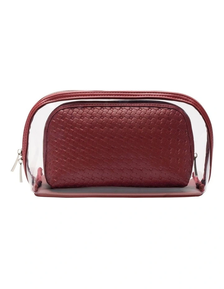 Bloom Cosmetic Bag Set in Wine image 5