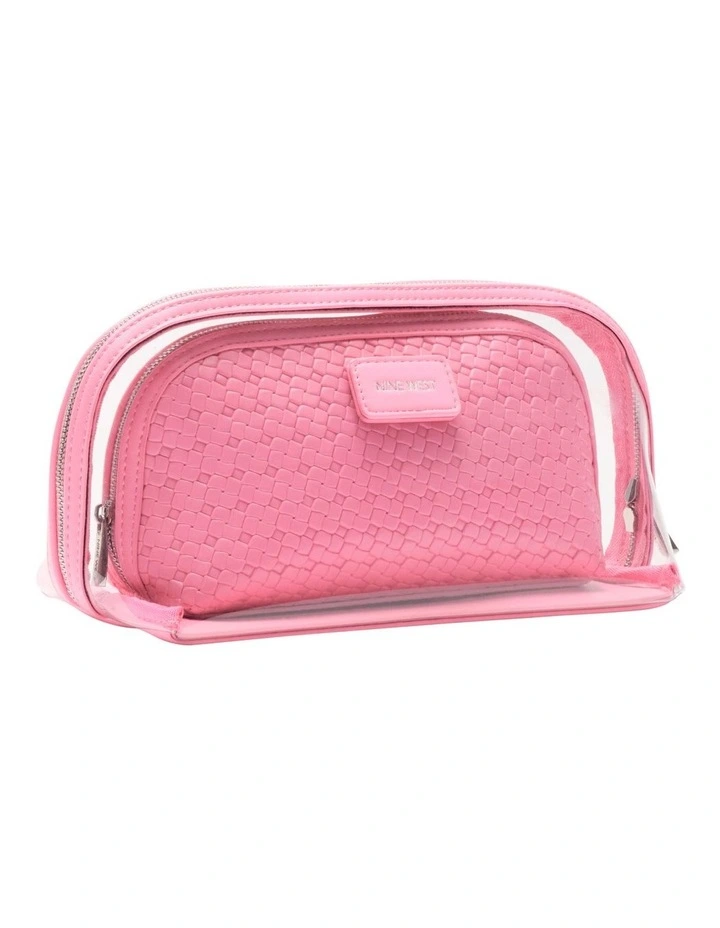 Bloom Cosmetic Bag Set in Pink image 2