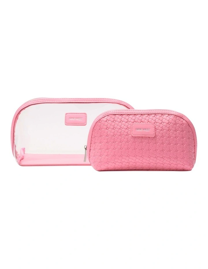 Bloom Cosmetic Bag Set in Pink image 3