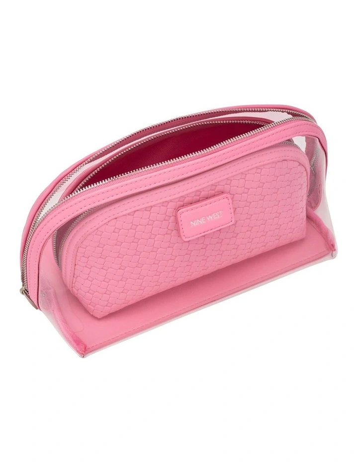 Bloom Cosmetic Bag Set in Pink image 4