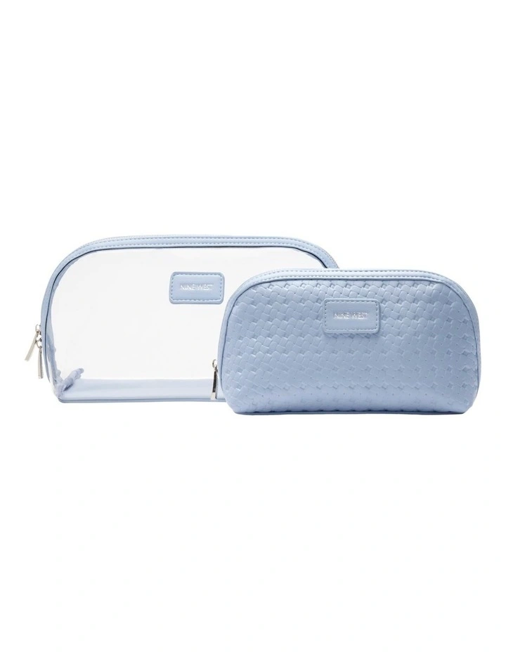 Bloom Cosmetic Bag Set in Blue image 3