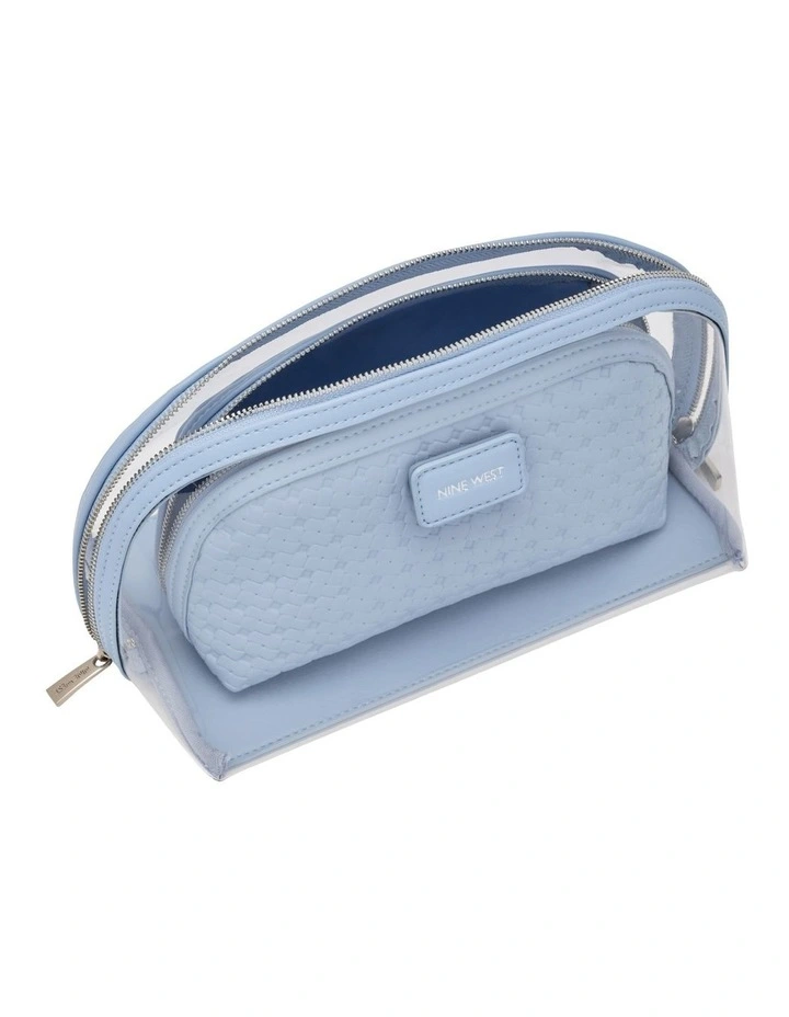 Bloom Cosmetic Bag Set in Blue image 4