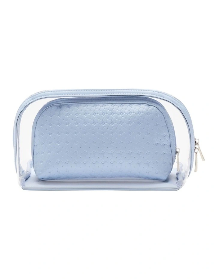 Bloom Cosmetic Bag Set in Blue image 5