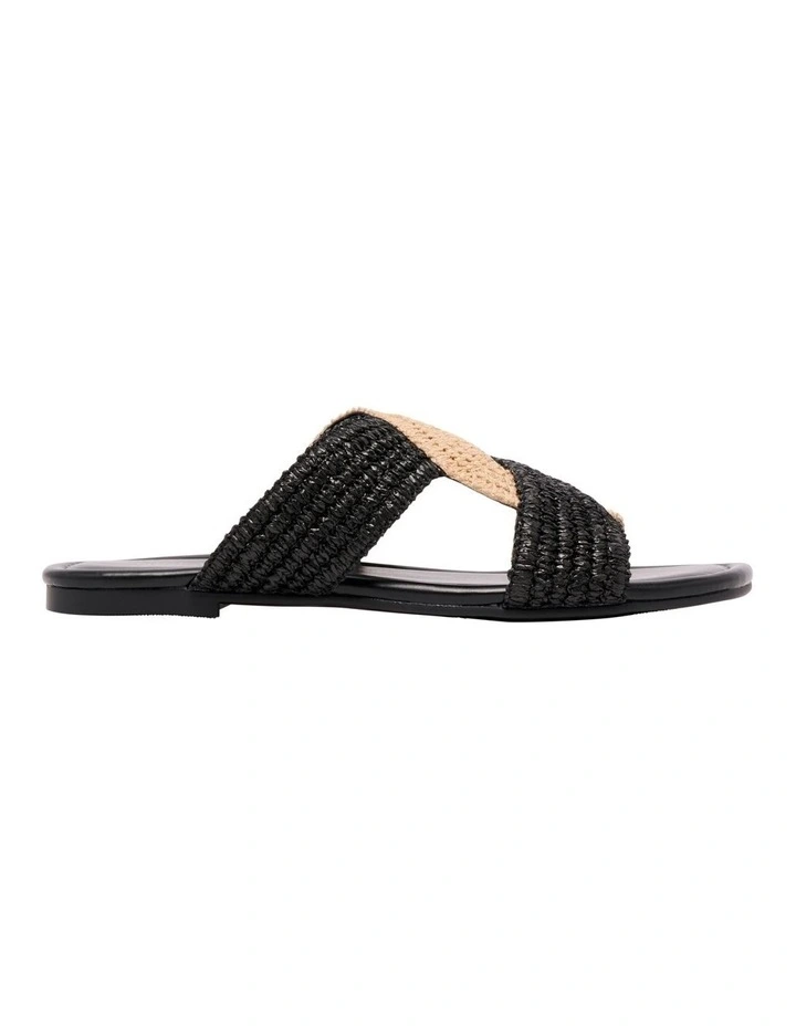 Quara Flat Sandal in Black image 1