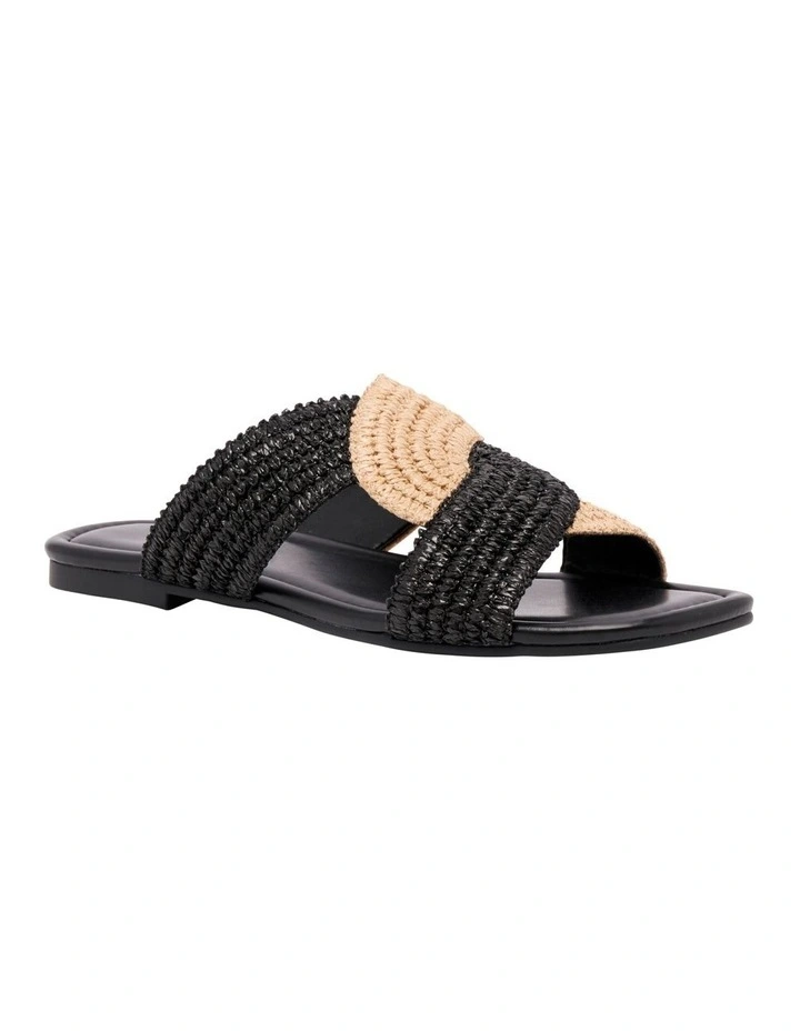 Quara Flat Sandal in Black image 2