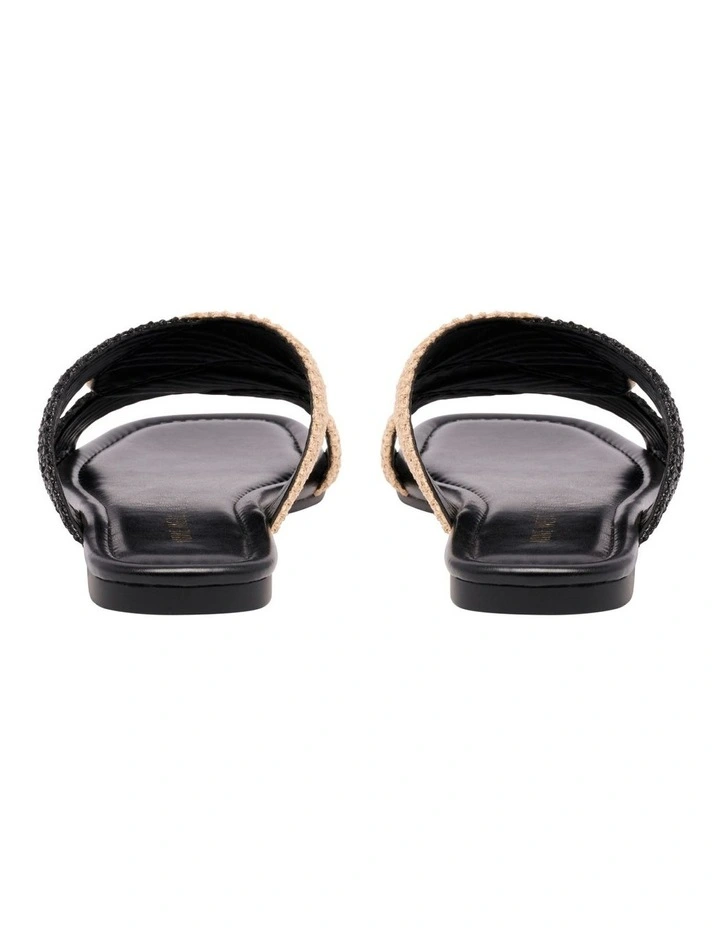 Quara Flat Sandal in Black image 4