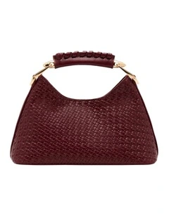 Clover Top Handle Bag in Burgundy