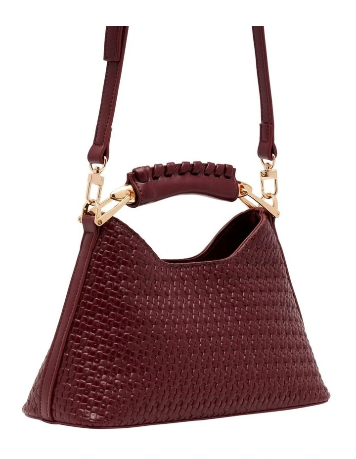 Clover Top Handle Bag in Burgundy image 2