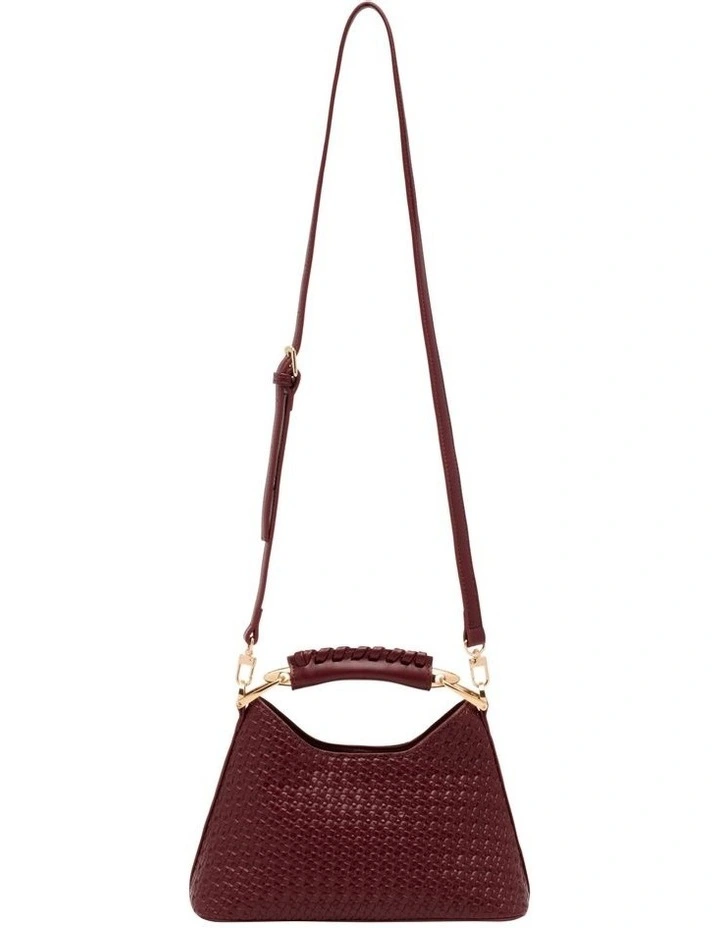 Clover Top Handle Bag in Burgundy image 3