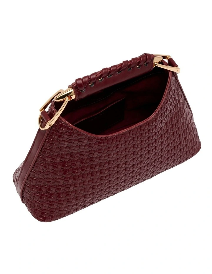 Clover Top Handle Bag in Burgundy image 4