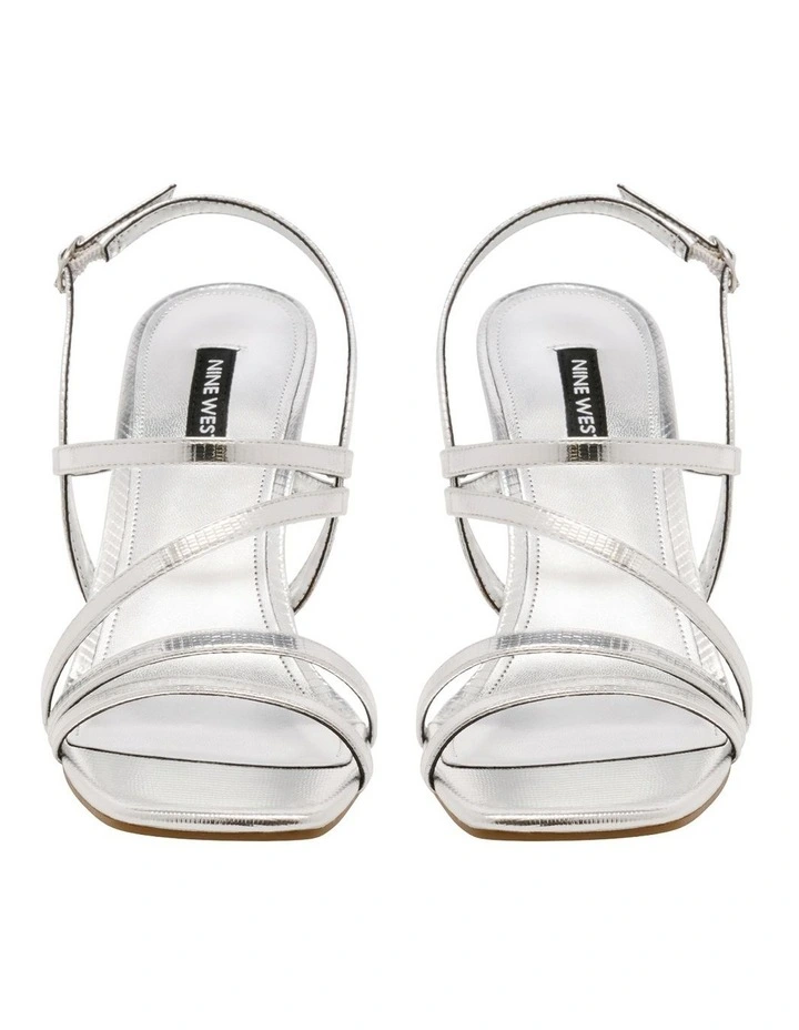 Spela Heeled Sandal in Silver image 3