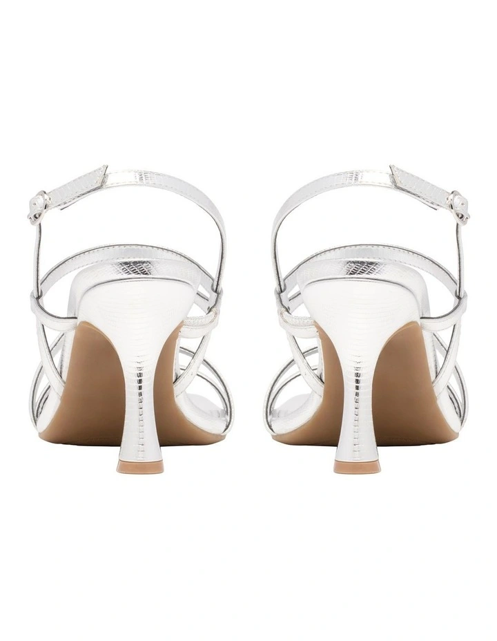 Spela Heeled Sandal in Silver image 4