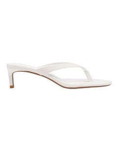 Romy Kitten Heeled Sandal in White