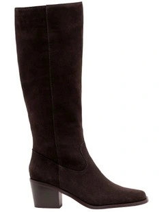 Sally Knee High Boot in Brown
